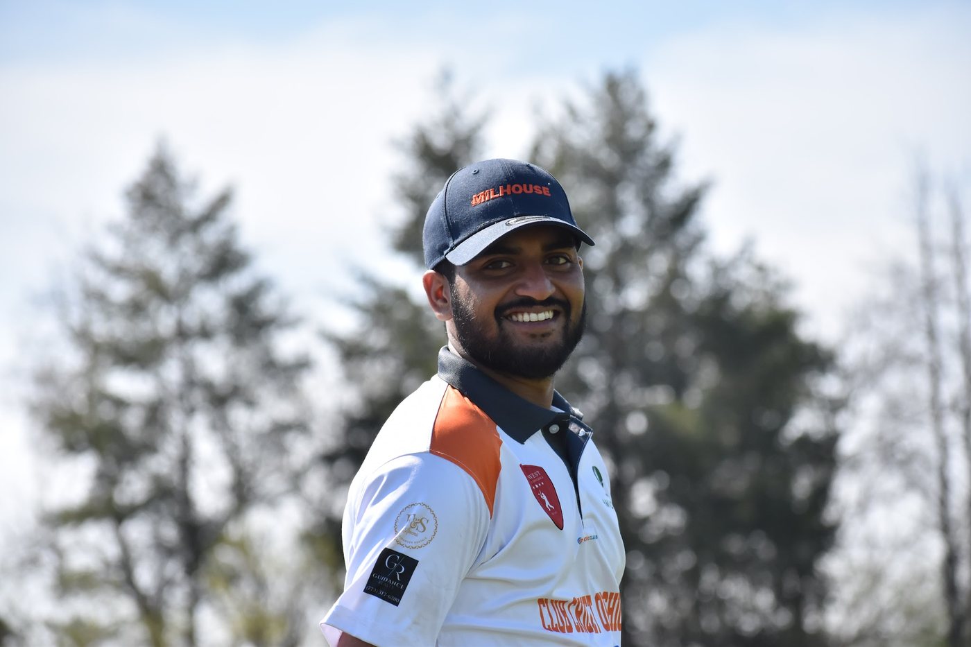 Sankalp between innings, all smiles in club kit