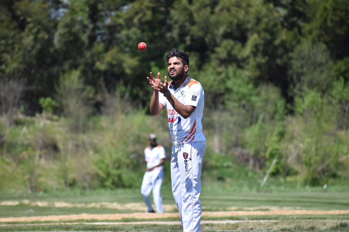 The return throw frozen inches from Sankalp's hands